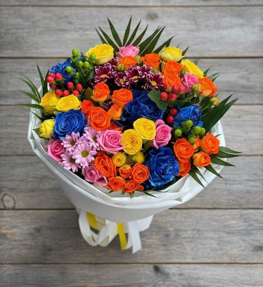 Букет цветов из: Розы и Хризантемы в Немчиново