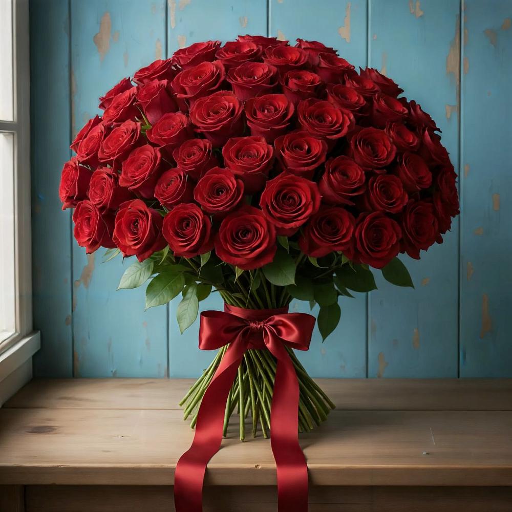 Букет Красные розы Блэк Меджик в Немчиново