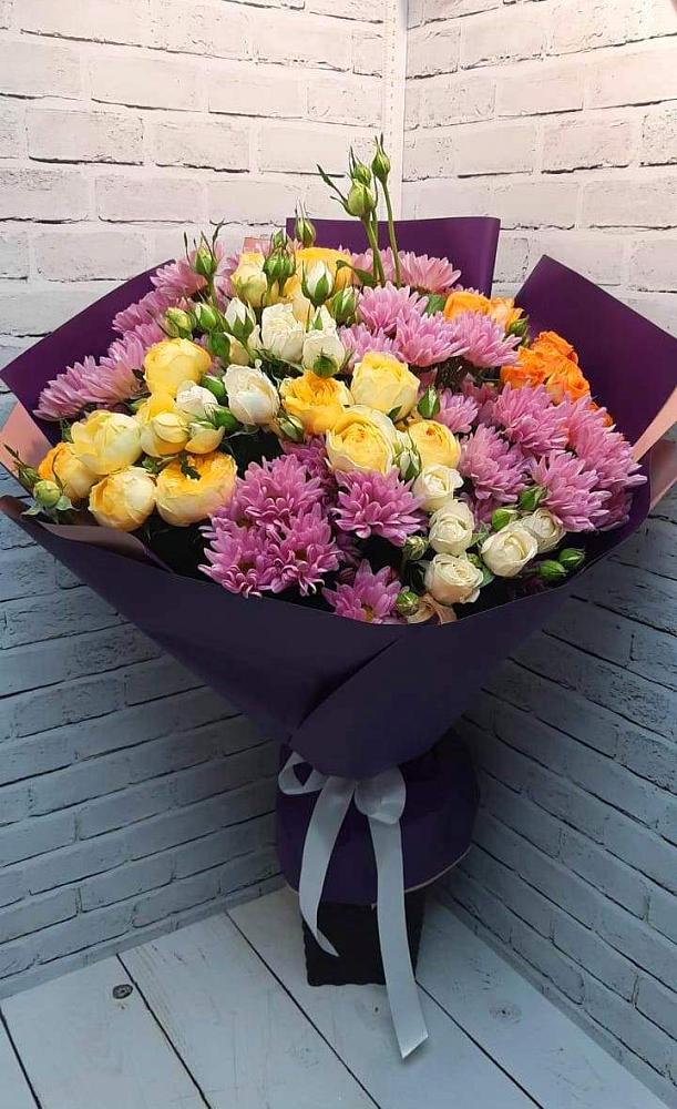 Букет цветов из: Хризантемы и Розы в Немчиново