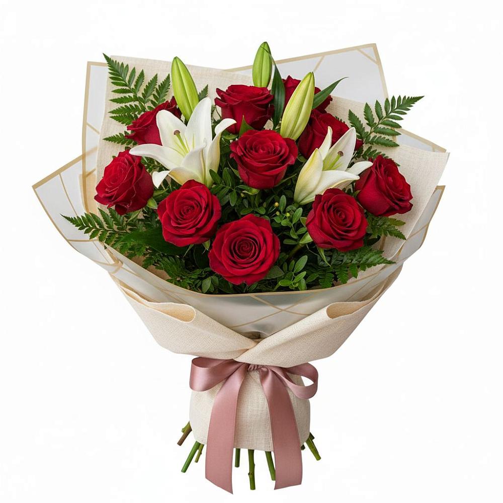 Букет цветов из: Лилии и Розы в Немчиново