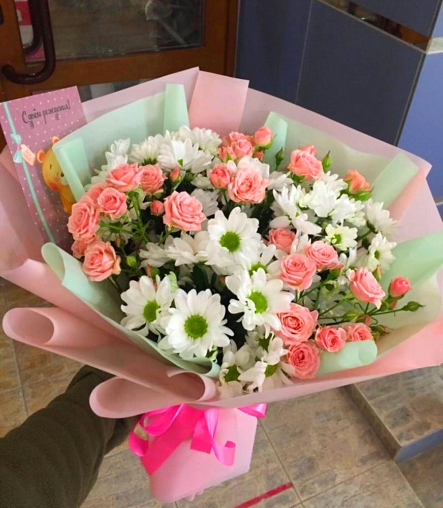 Букет цветов из: Розы и Хризантемы в Немчиново