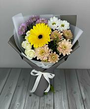 Букет цветов из:  Розы, Герберы и Хризантемы в Немчиново