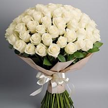 Букет 101 беля роза Белоснежка в Немчиново