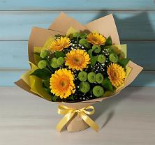 Букет цветов из:  Герберы и Хризантемы в Немчиново
