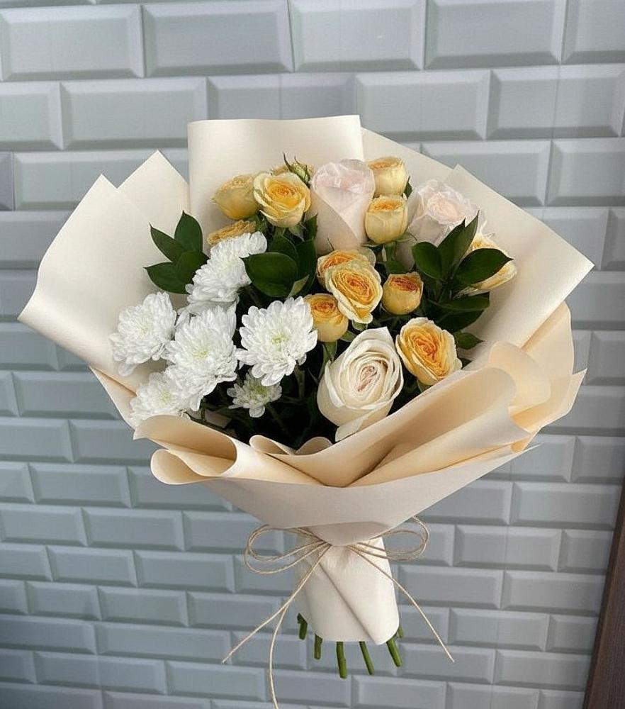 Букет цветов из: Розы и Хризантемы в Немчиново