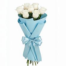 Букет 7 белых роз Проуд в Немчиново