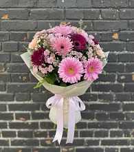 Букет цветов из:  Герберы и Хризантемы в Немчиново