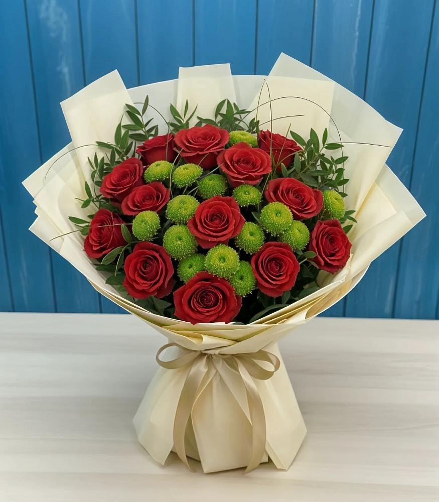 Букет цветов из: Розы и Хризантемы в Немчиново