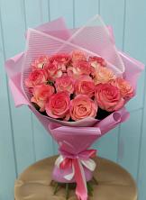 Букет 15 Розовых роз Равель в Немчиново