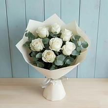Букет Белые розы в Эвкалипте #REPLACE_PRED# Немчиново